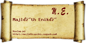 Majláth Enikő névjegykártya